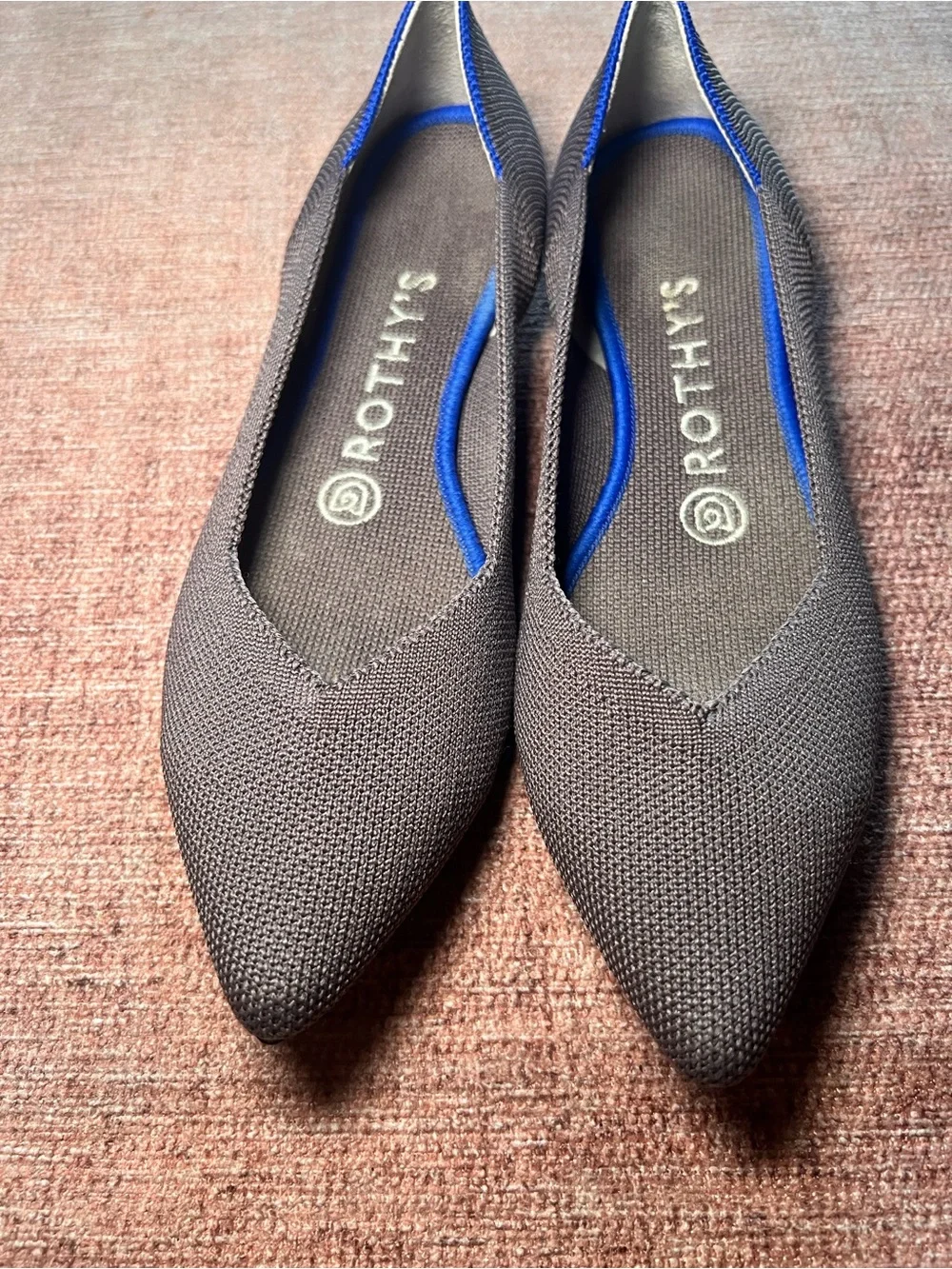 Rothy's The Point II Women’s Size 7 Pointed Knit Ballet Flat in Charcoal Gray